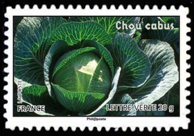 timbre N° 750, Des légumes pour une lettre verte