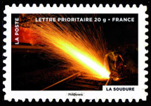  Le timbre fête le feu <br>La soudure