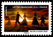  Le timbre fête le feu <br>Le feu de la Saint Jean