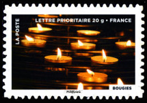  Le timbre fête le feu <br>Les bougies