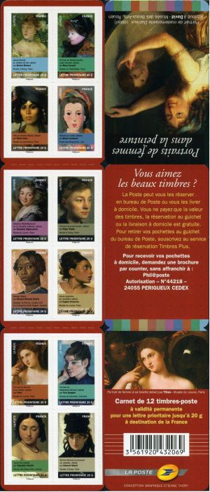 timbre N° BC674, Portraits de femmes dans la peinture