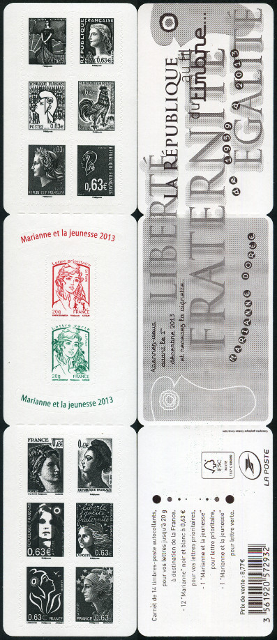 timbre N° BC 913, La Véme république au fil du timbre