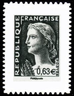 timbre N° 915, La Véme république au fil du timbre, Marianne de Decaris