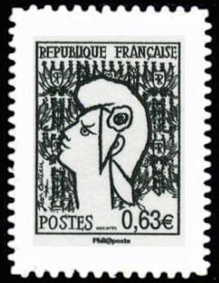  La Véme république au fil du timbre, Marianne de Cocteau 