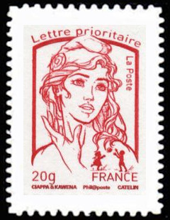 timbre N° 920, La Véme république au fil du timbre, Marianne de Ciappa et Kawena