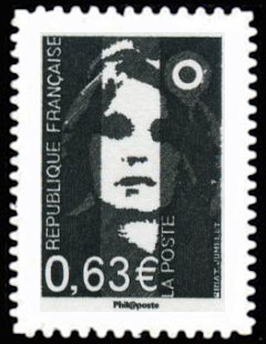 timbre N° 923, La Véme république au fil du timbre, Marianne de Briat