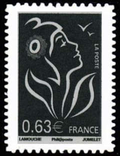 timbre N° 925, La Véme république au fil du timbre, Marianne de Lamouche
