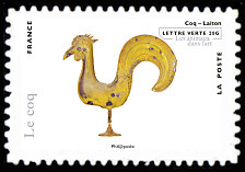 Le coq <br>Série asiatique les animaux dans l'art <br>Coq, laiton, Musée de l'Armée, Paris
