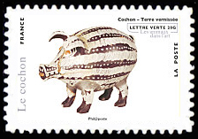 timbre N° 781, Série asiatique les animaux dans l'art