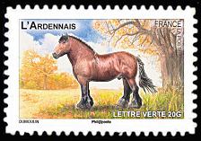 timbre N° 817, Chevaux de trait
