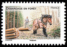 timbre N° 824, Chevaux de trait