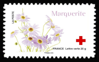 timbre N° 990, 150ème anniversaire de la Croix-Rouge «L'amour en 10 fleurs»