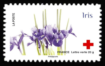 timbre N° 993, 150ème anniversaire de la Croix-Rouge «L'amour en 10 fleurs»