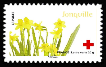 timbre N° 995, 150ème anniversaire de la Croix-Rouge «L'amour en 10 fleurs»