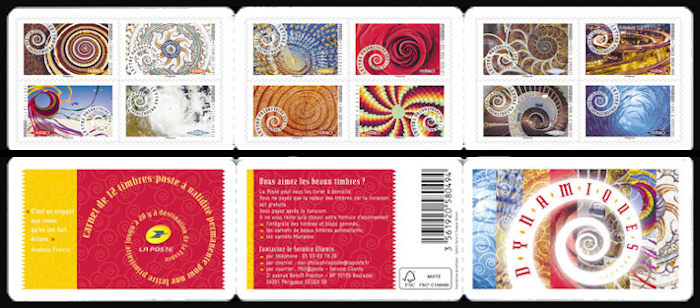 timbre N° BC 927, Carnet « Dynamiques Mouvement de spirale »