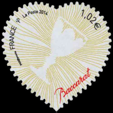 timbre N° 940, St Valentin Coeur Baccarat