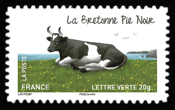 timbre N° 953, Les vaches de nos régions, races bovines rares