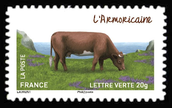 timbre N° 954, Les vaches de nos régions, races bovines rares