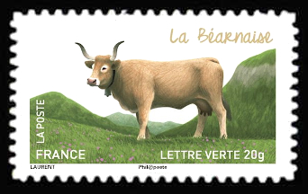 timbre N° 955, Les vaches de nos régions, races bovines rares