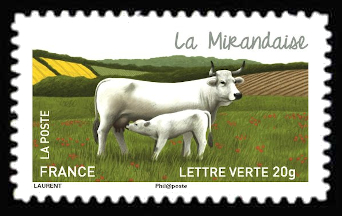 timbre N° 957, Les vaches de nos régions, races bovines rares