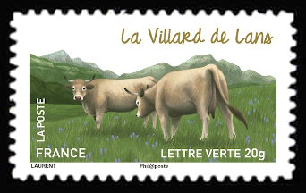 timbre N° 958, Les vaches de nos régions, races bovines rares
