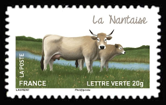 timbre N° 960, Les vaches de nos régions, races bovines rares