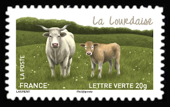 timbre N° 962, Les vaches de nos régions, races bovines rares