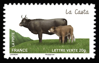 timbre N° 963, Les vaches de nos régions, races bovines rares