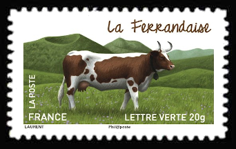 timbre N° 964, Les vaches de nos régions, races bovines rares