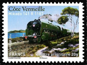 timbre N° 1003, La grande épopée du voyage en train