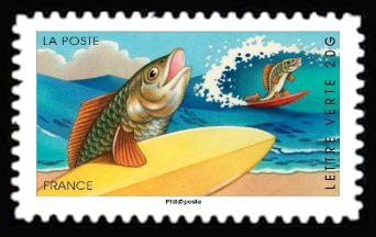  Carnet «Vacances» Illustré par des dessins humoristiques » <br>Poisson surfeur