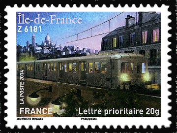 timbre N° 1005, La grande épopée du voyage en train