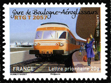 timbre N° 1008, La grande épopée du voyage en train