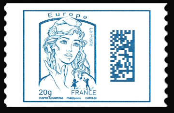 timbre N° 1176, Marianne Ciappa Kawena Datamatrix Europe