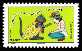 timbre N° 1171, Carnet Sourires «Prendre le taureau par les cornes»
