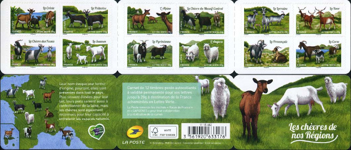 timbre N° BC1096, Chèvres, plus d'un million de chèvres