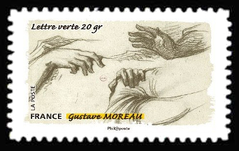 timbre N° 1087, Le toucher, geste de la main