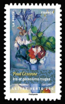  Bouquet de fleurs <br>Le vase bleu, tableau de Paul Cézanne