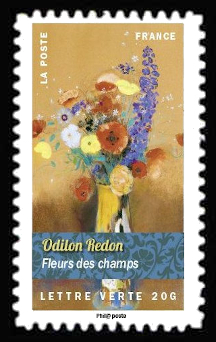  Bouquet de fleurs <br>Fleurs des champs, tableau d'Odilon Redon