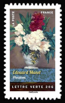  Bouquet de fleurs <br>Pivoines, tableau d'Edouard Manet