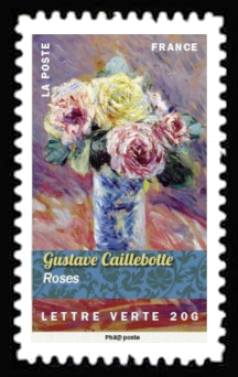  Bouquet de fleurs <br>Roses, tableau de Gustave Caillebotte