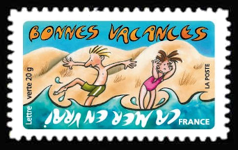  Bonnes vacances <br>Vacances en bord de mer, dessin humoristique de Pef