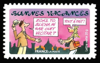  Bonnes vacances <br>Vacances à l'étranger, dessin humoristique de Pef