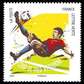 timbre N° 1286, Football vos dix gestes préférés