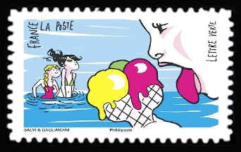 timbre N° 1293, Carnet Vacances,sous le soleil