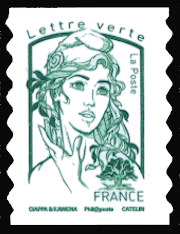 timbre N° 1215, Marianne de Ciappa et Kawena Lettre prioritaire jusqu'à 20g - Timbre autoadhésif