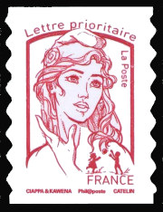 timbre N° 1214, Marianne de Ciappa et Kawena Lettre prioritaire jusqu'à 20g - Timbre autoadhésif