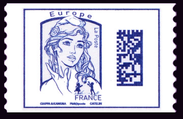 timbre N° 1216a, Marianne et la jeunesse Marianne de Ciappa et Kawena Datamatrix Europe