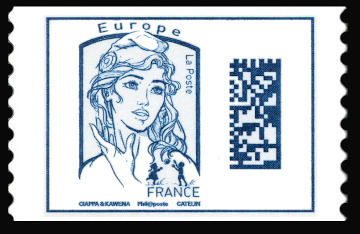timbre N° 1216, Marianne et la jeunesse Marianne de Ciappa et Kawena Datamatrix Europe
