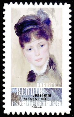  Visages impressionnistes, Jeune femme au chapeau noir de Pierre-Auguste Renoir 